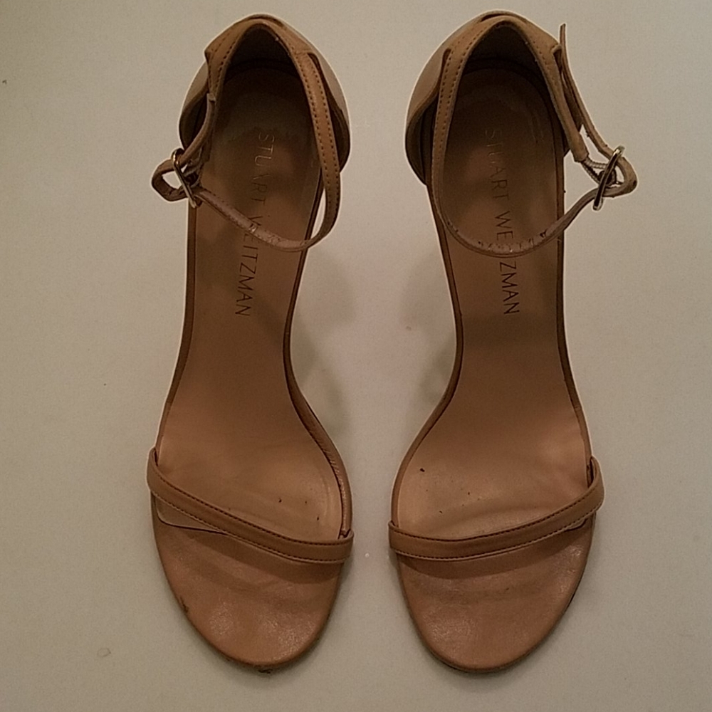 Stuart Weitzman strappy nude heels size 6.5